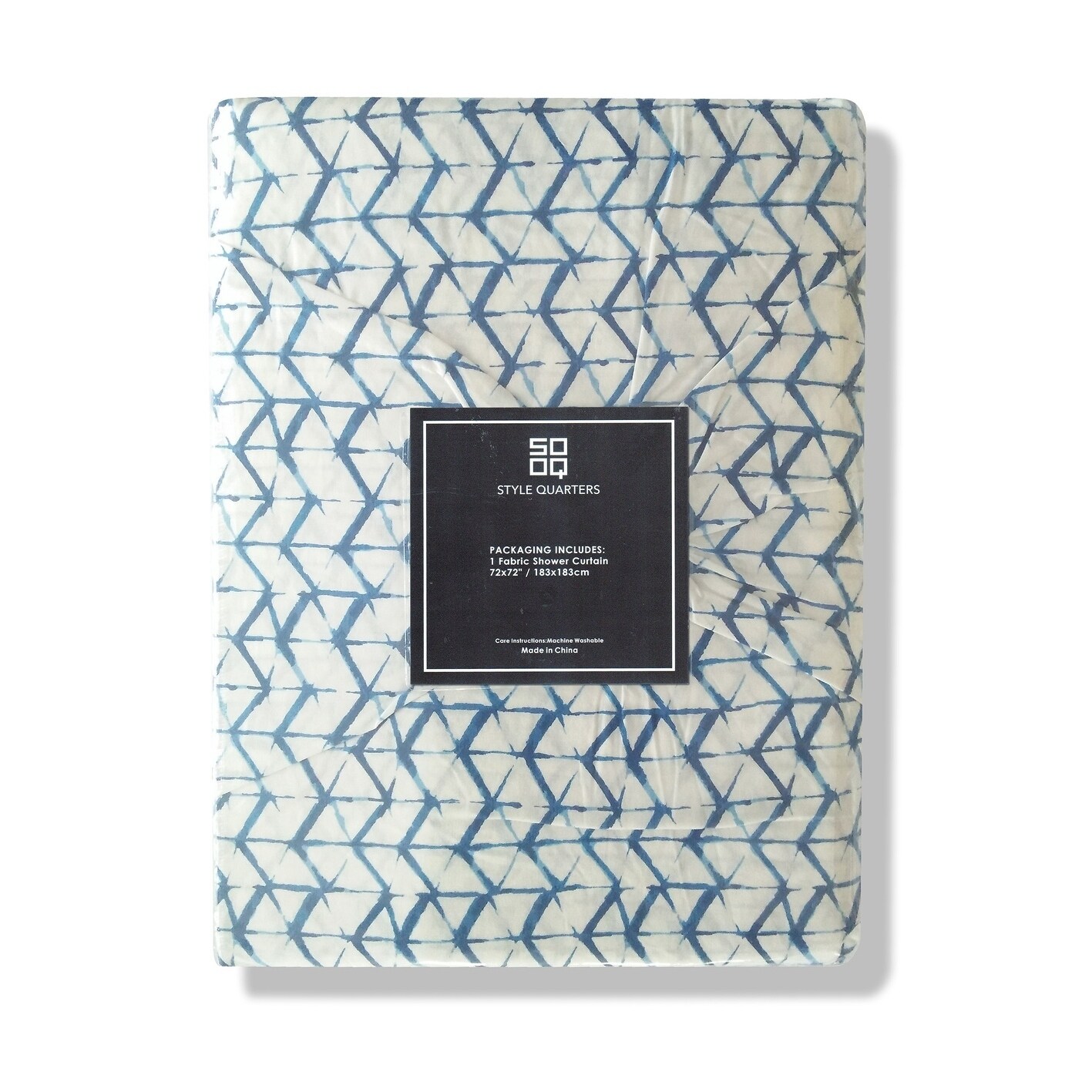 Shop Style Quarters Blue Batik Shower Curtain Shibori Pattern With