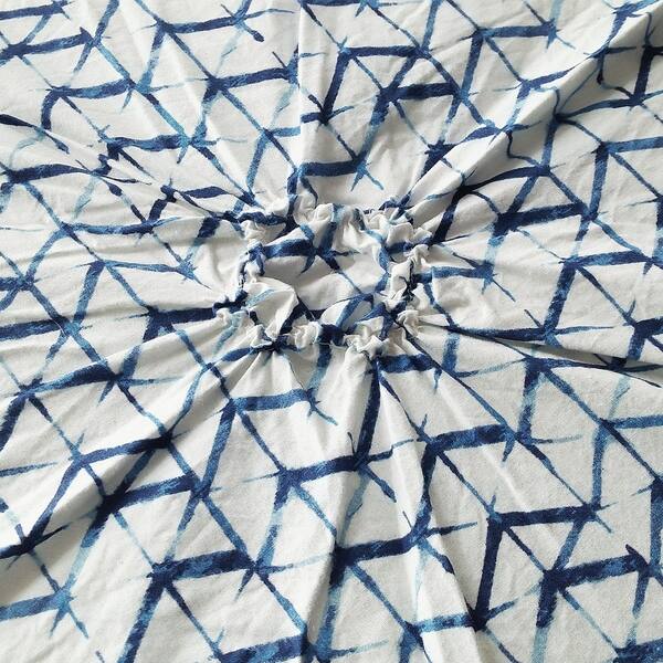 Shop Style Quarters Blue Batik Shower Curtain Shibori Pattern With