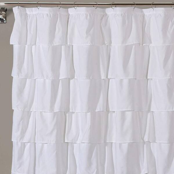 Shop Style Quarters Bianca Ruffle Shower Curtain White Ruffles