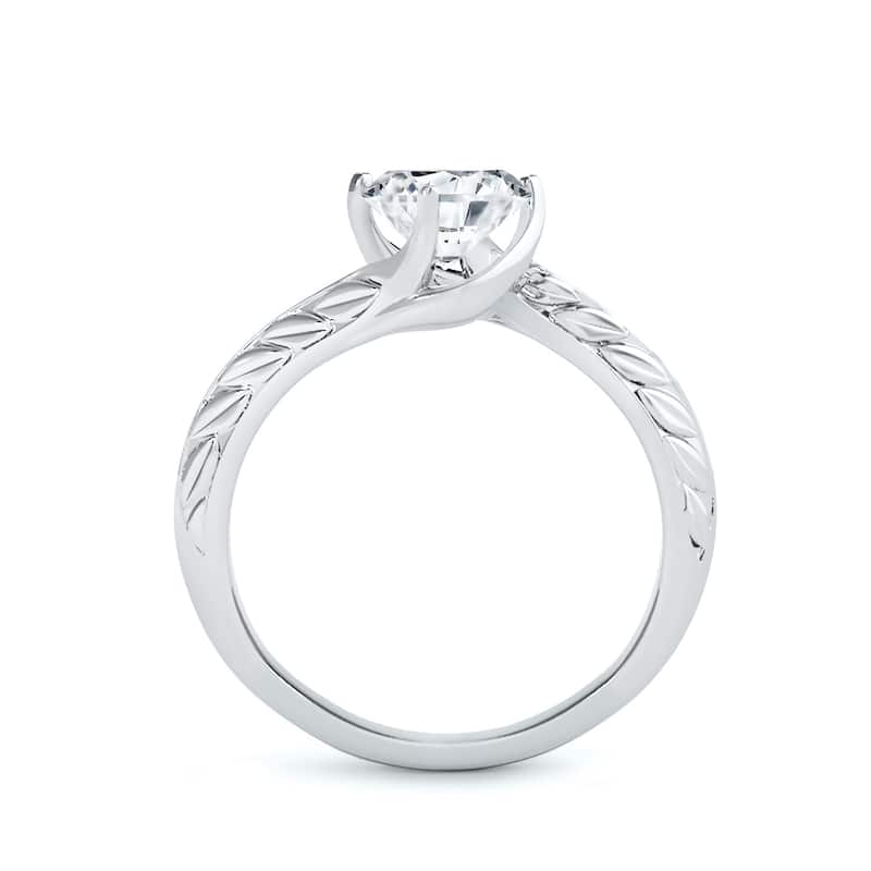 Vintage Inspired Round 2ctw Moissanite Solitaire Engagement Ring by Auriya 14k Gold