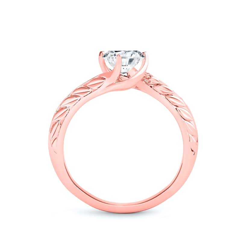 Auriya Vintage Inspired 1/2ct Round Solitaire Moissanite Engagement Ring 14K Gold