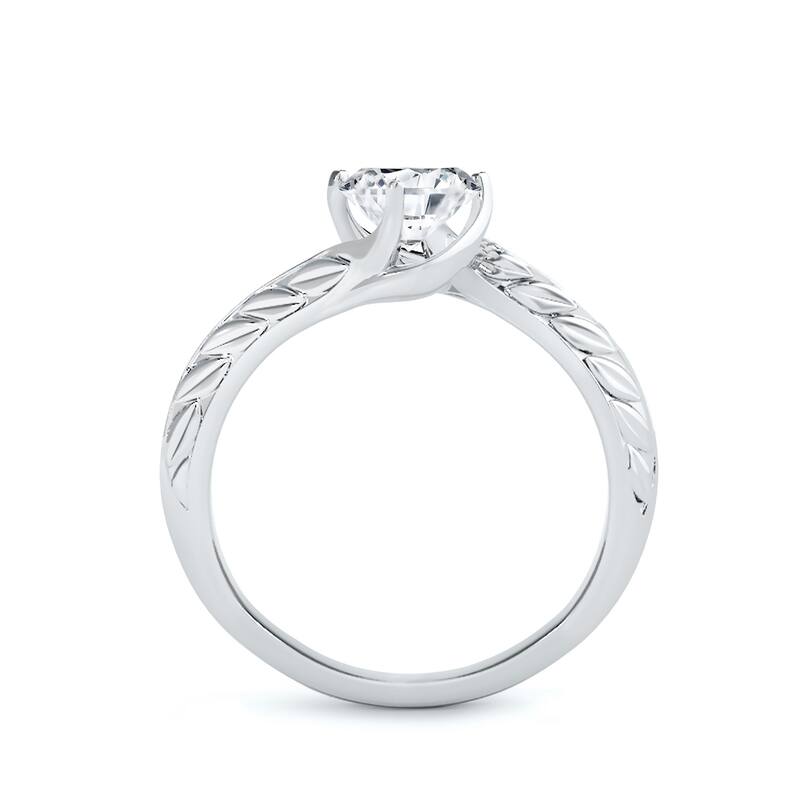 Auriya 14k Gold 1ctw Vintage Style Moissanite Solitaire Engagement Ring