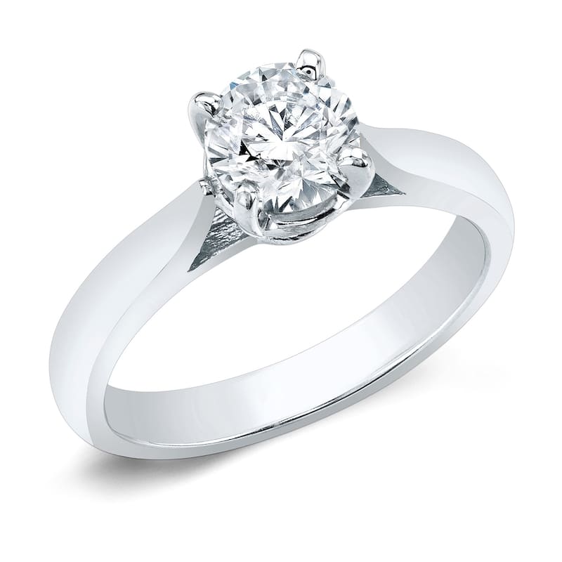 Auriya 14k Gold 2 Carat Round Moissanite Solitaire Engagement Ring