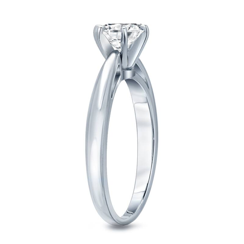 Auriya 14k Gold 1ctw Solitaire Moissanite Engagement Ring 6-Prong