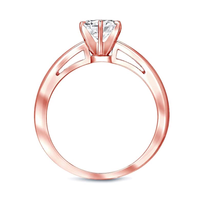 Auriya 1/2ctw Solitaire Moissanite Engagement Ring 6-Prong 14K Gold