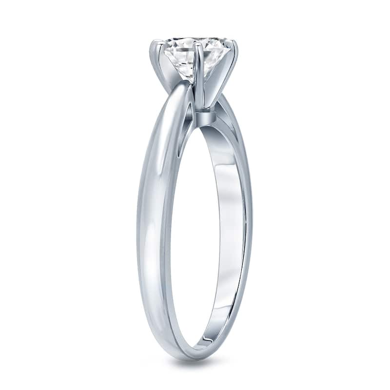 Auriya 1/2ctw Solitaire Moissanite Engagement Ring 6-Prong 14K Gold