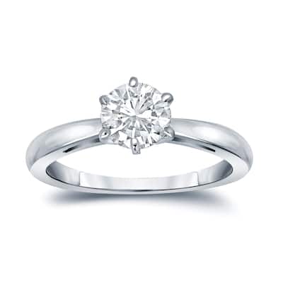 Auriya 14k Gold 3ctw Solitaire Moissanite Engagement Ring 6-Prong
