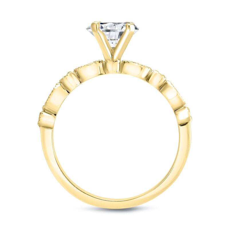 Auriya 1 1/2 carat TW Vintage Moissanite and Diamond Engagement Ring Set 14k Gold