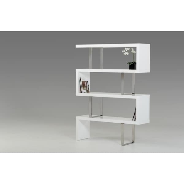 Modrest Maze White High Gloss Bookcase Free Shipping Today Modrest Maze White High Gloss Bookcase Free Shipping Today 21936877