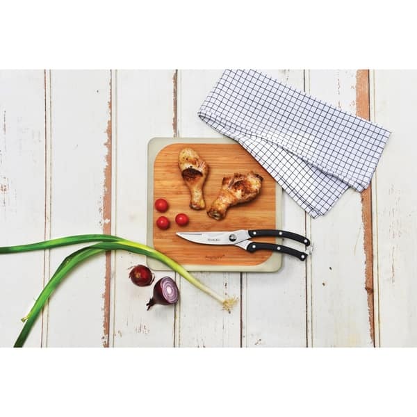 Essentials SS Triple Rivited Poultry Shears Black Bed Bath