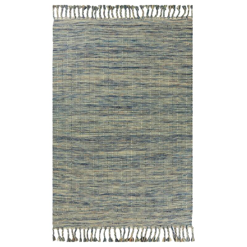 Libby Langdon Homespun Wool/Cotton Handmade Mission Area Rug - 9' x 12' - Ocean