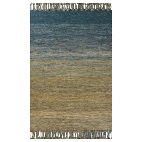 Libby Langdon Homespun Ocean Landscape Hand-woven Wool Rug