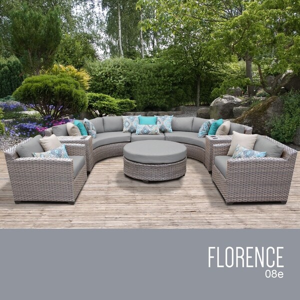 florence 8 piece outdoor wicker patio furniture set