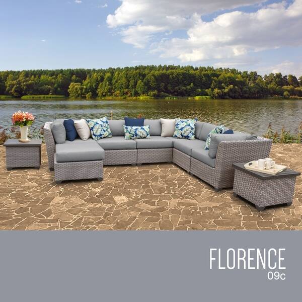 slide 1 of 26, Florence 9 Piece Outdoor Wicker Patio Furniture Set 09c