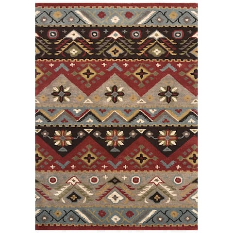 Artist's Loom Asty Collection Hand-Tufted Southwestern Wool Rug - 3'6" x 5'6"