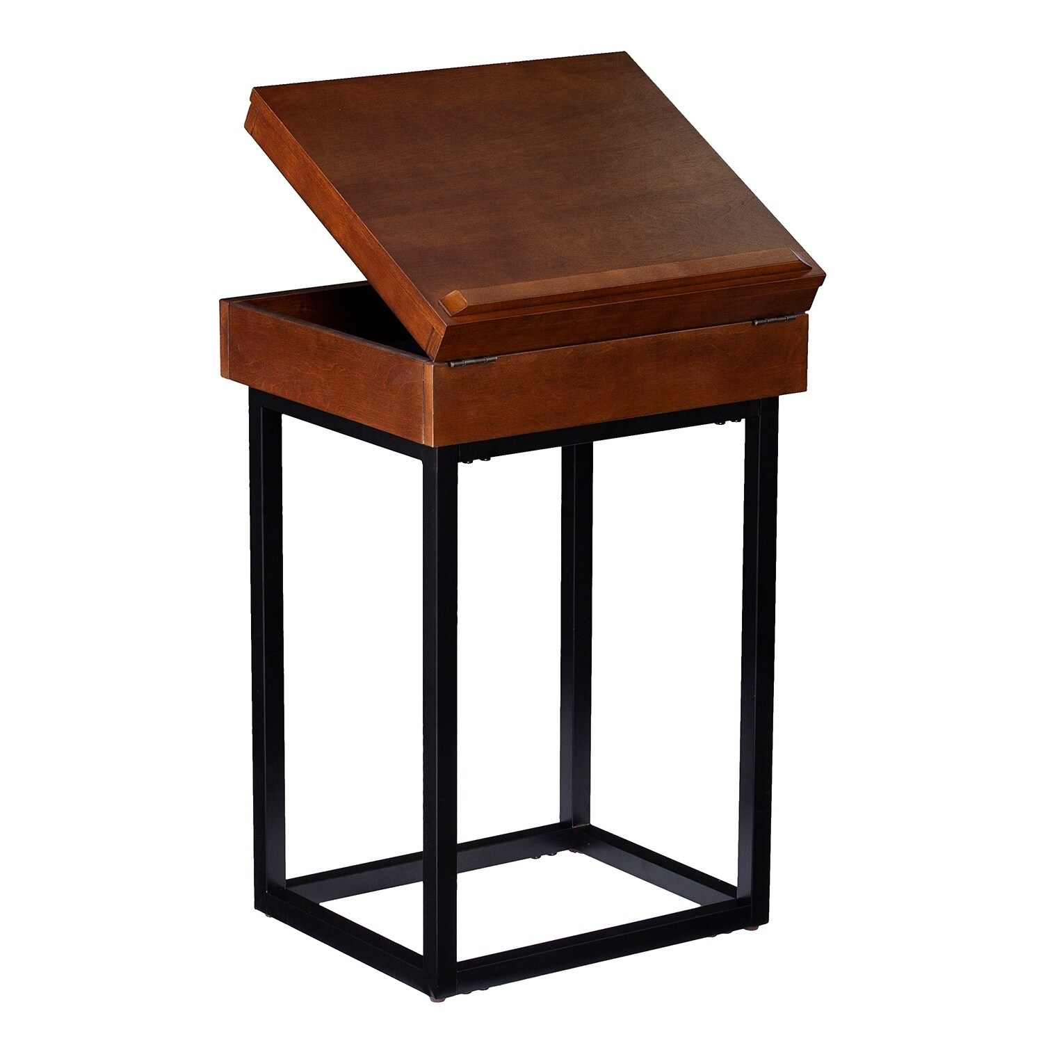 Shop Holly Martin Cayson Dark Tobacco Storage Lift Top Side Table Overstock 21944361