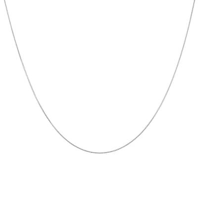 14K White Gold 16" Box Chain with Spring Ring Clasp
