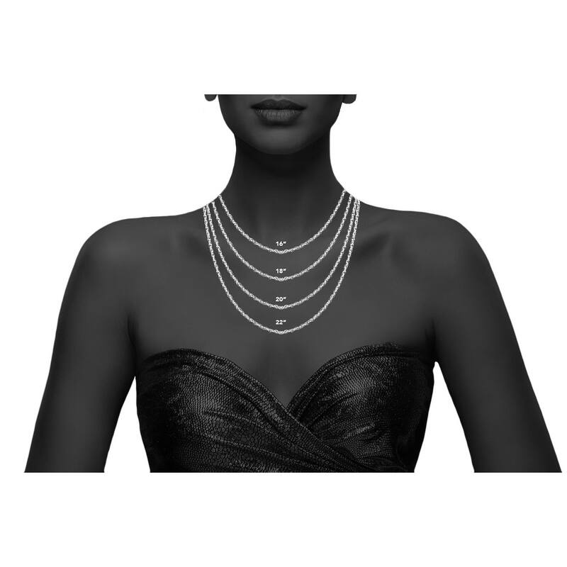 14K White Gold 16" Box Chain with Spring Ring Clasp