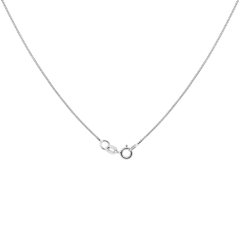 14K White Gold 16" Box Chain with Spring Ring Clasp