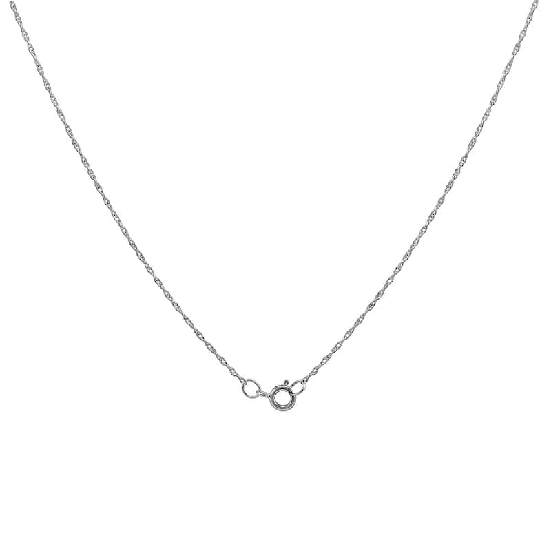 14K White Gold 16" Rope Chain with Spring Ring Clasp