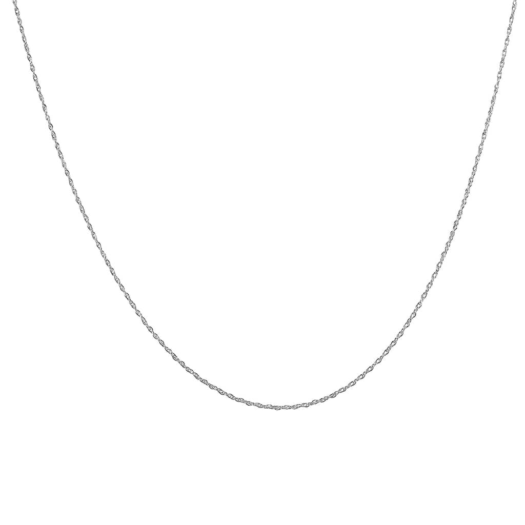 14K White Gold 16" Rope Chain with Spring Ring Clasp