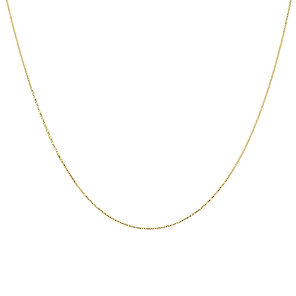 14K Yellow Gold 18" Box Chain with Spring Ring Clasp