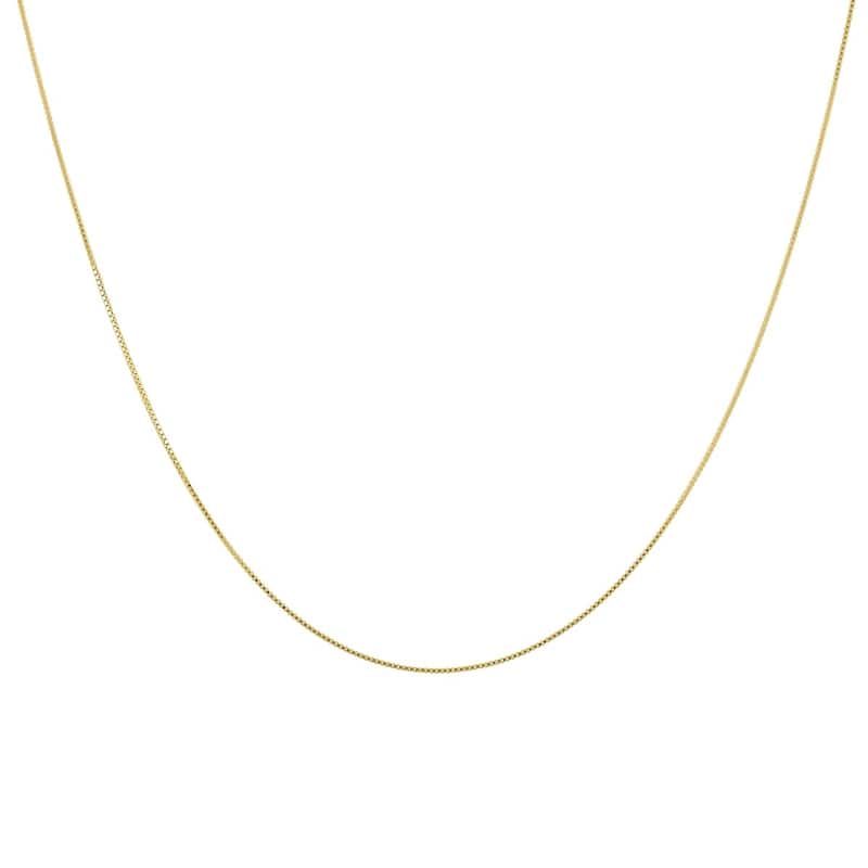14K Yellow Gold 16" Box Chain with Spring Ring Clasp