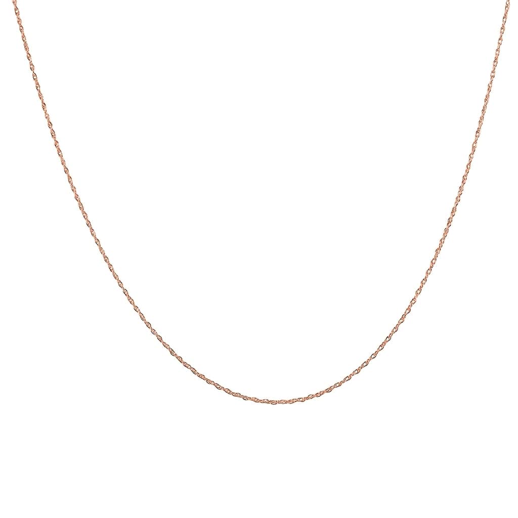14K Rose Gold 16" Rope Chain with Spring Ring Clasp