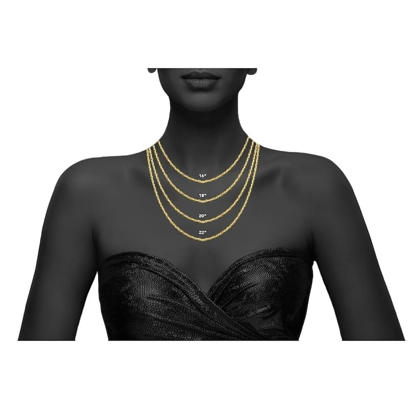 10K Yellow Gold 20" Rope Chain with Spring Ring Clasp
