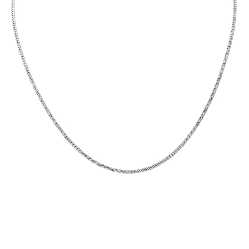 14k White Gold 2mm Diamond Cut Gourmette Chain with Lobster Clasp - 20 Inch