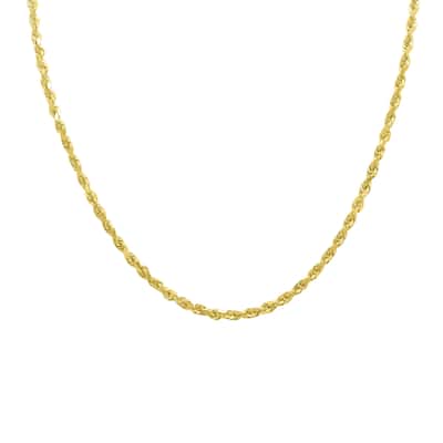 14K Yellow Gold 3.5mm Classic Diamond Cut Twisted Rope Chain with Lobster Clasp - 30 Inch
