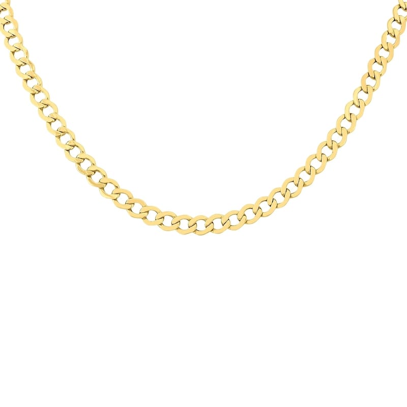 10K Yellow Gold 6.1mm Shiny Curb Chain with Lobster Clasp - 22 Inch