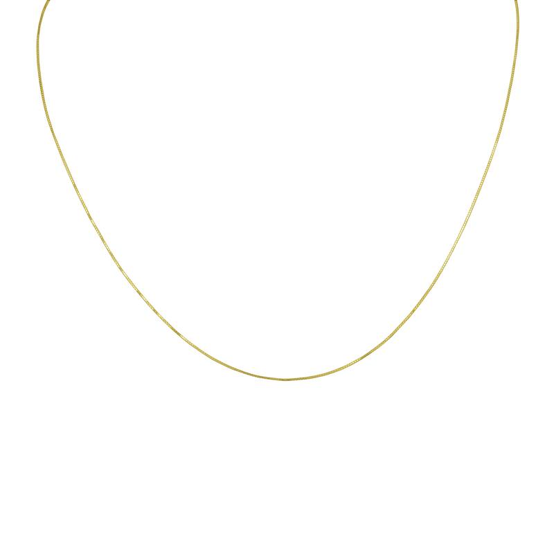 14K Yellow Gold 0.53mm Box Chain with Lobster Clasp - 18 Inch