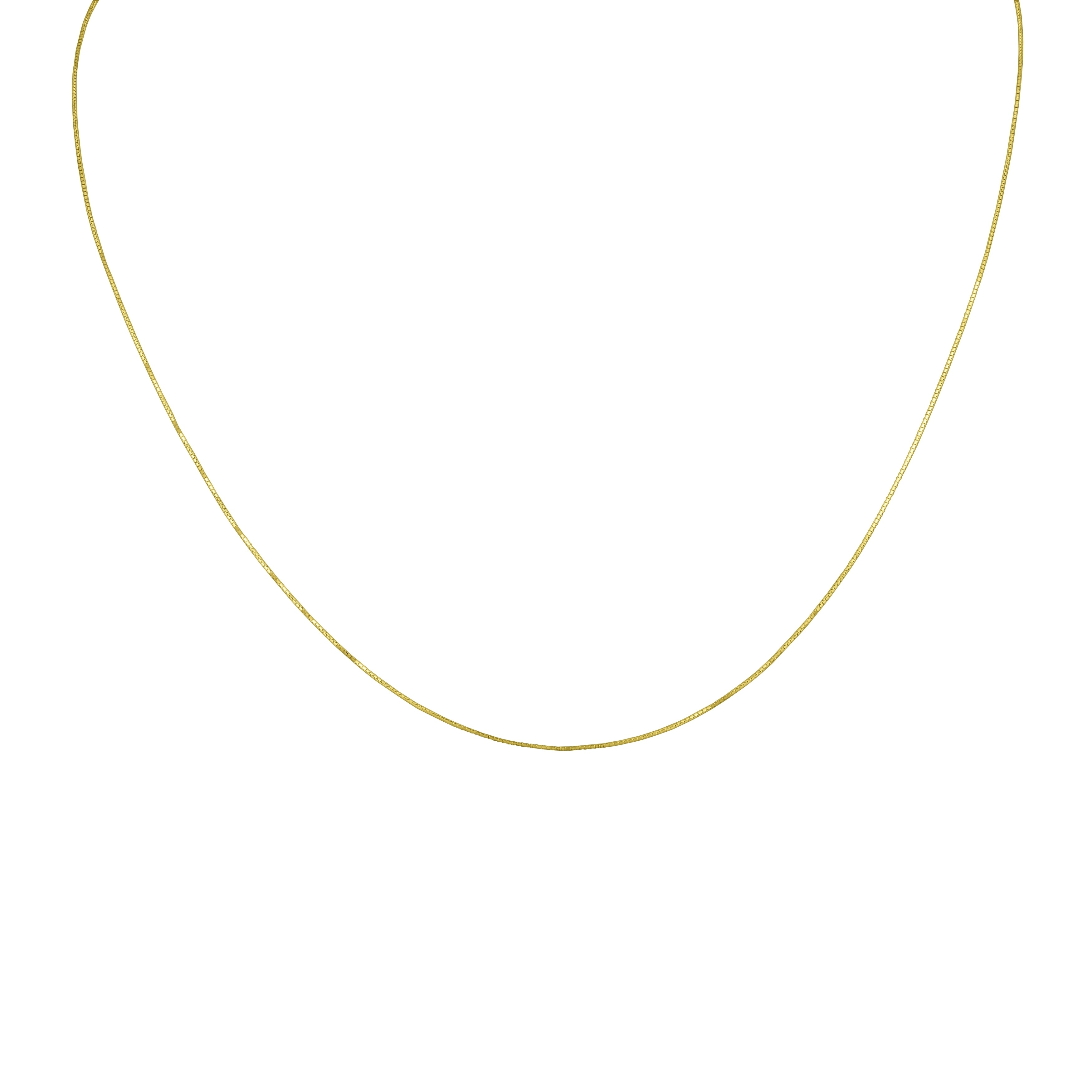 Marquee 14K Yellow Gold 0.53mm Box Chain with Lobster Clasp - 18 Inch