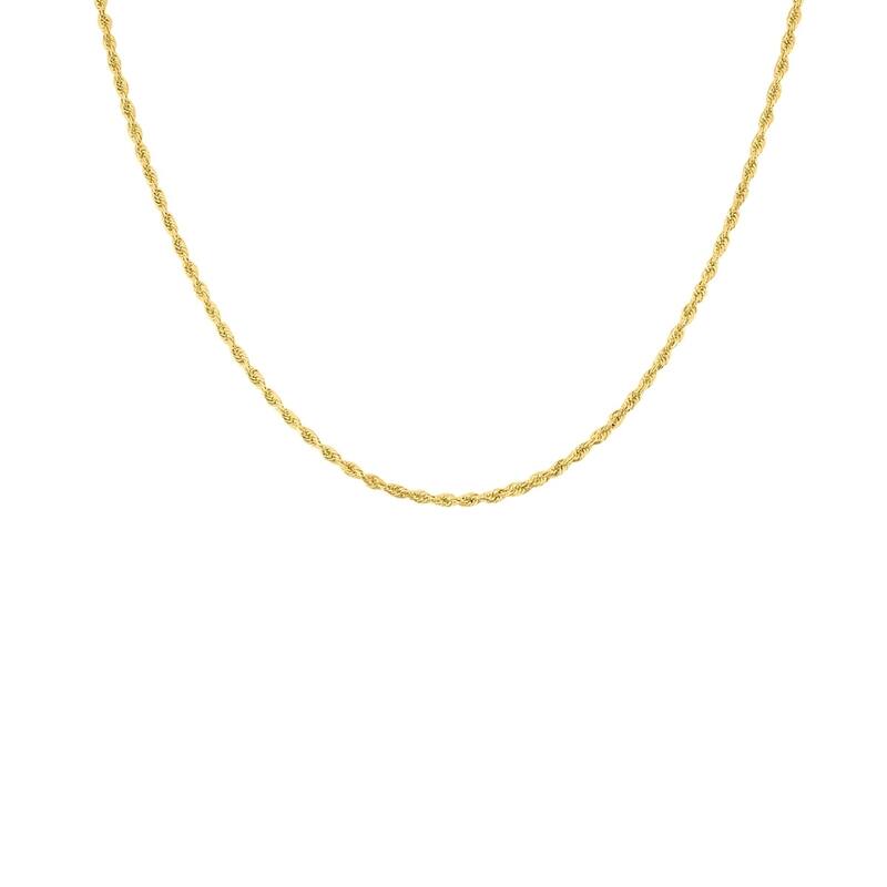14K Yellow Gold 2.25mm Classic Diamond Cut Twisted Rope Chain with Lobster Clasp - 20 Inch