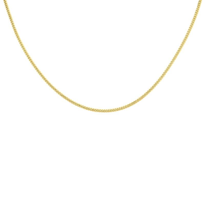 14K Yellow Gold 2mm Shiny Diamond Cut Gormette Chain with Lobster Clasp - 18 Inch