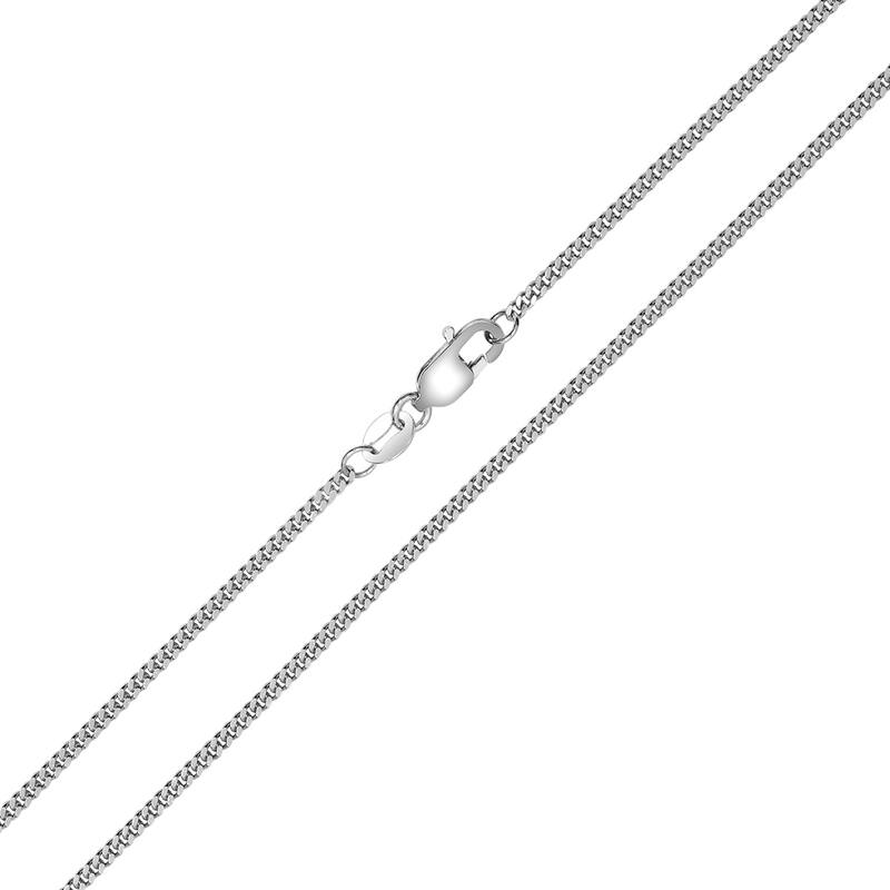 10K White Gold 1.5mm Diamond Cut Gormette Chain with Spring Ring Clasp - 18 Inch