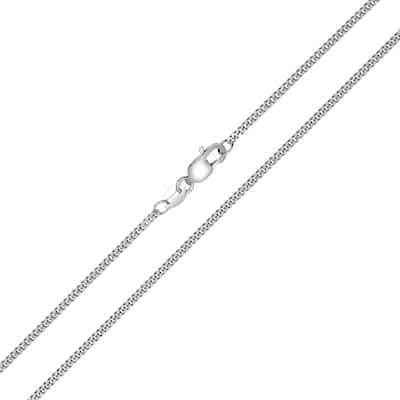 10K White Gold 1.5mm Diamond Cut Gormette Chain with Spring Ring Clasp - 18 Inch