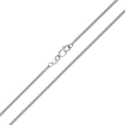 10K White Gold 1.5mm Diamond Cut Gormette Chain with Spring Ring Clasp - 18 Inch