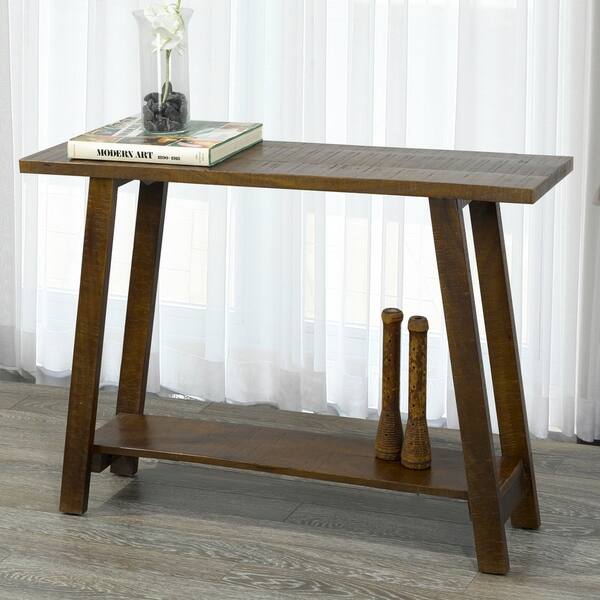 Alluring overstock console tables Volsa Solid Wood Console Table On Sale Overstock 21944644 Walnut