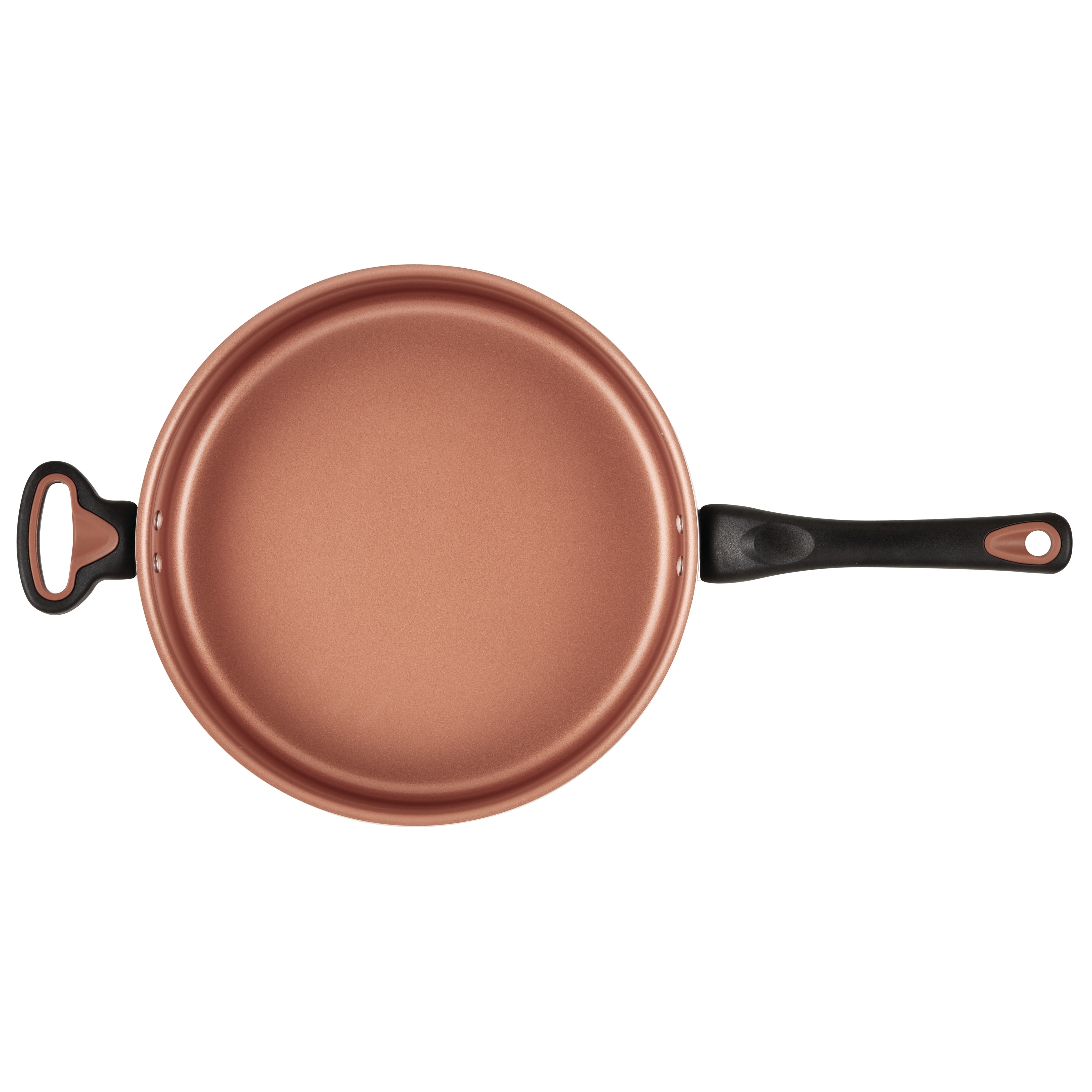 Farberware Glide Covered Saute, Black, Copper Ceramic, 4 Quart