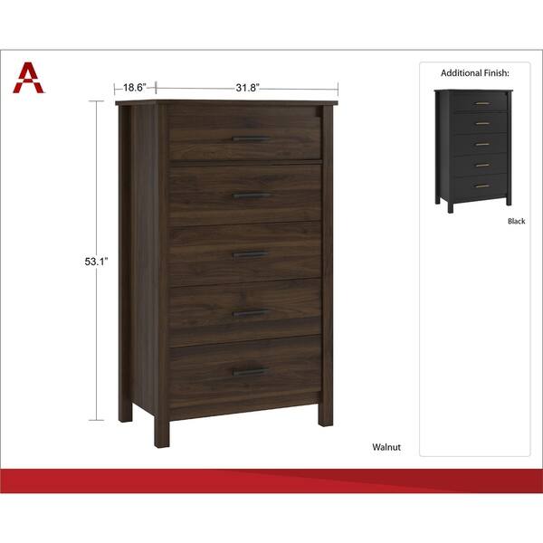 Shop Avenue Greene Pine Ridge 5 Drawer Dresser Free Shipping