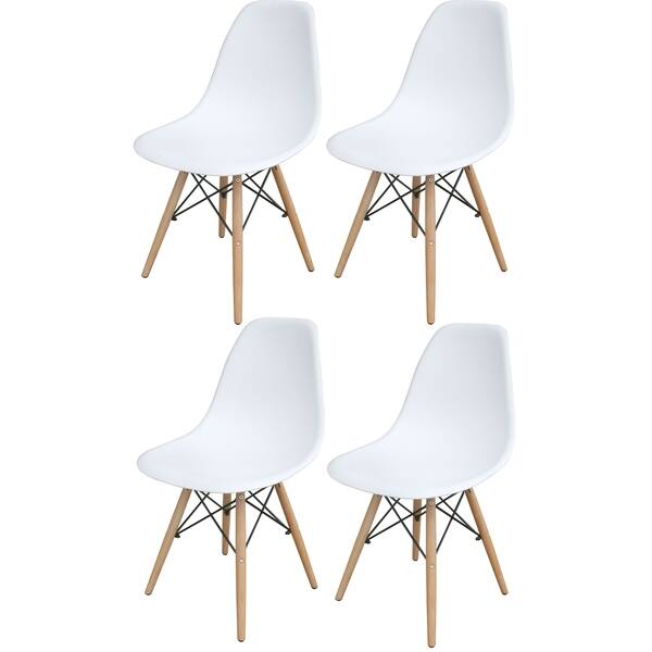 Shop Amerihome White Wooden Leg Accent Chairs 4 Piece Set Free