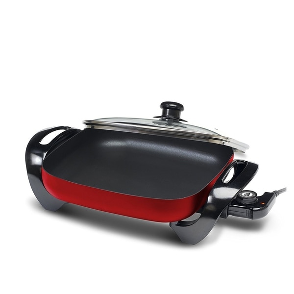 Elite EG 1220GR 12 Inch Nonstick Electric Skillet Red Bed Bath