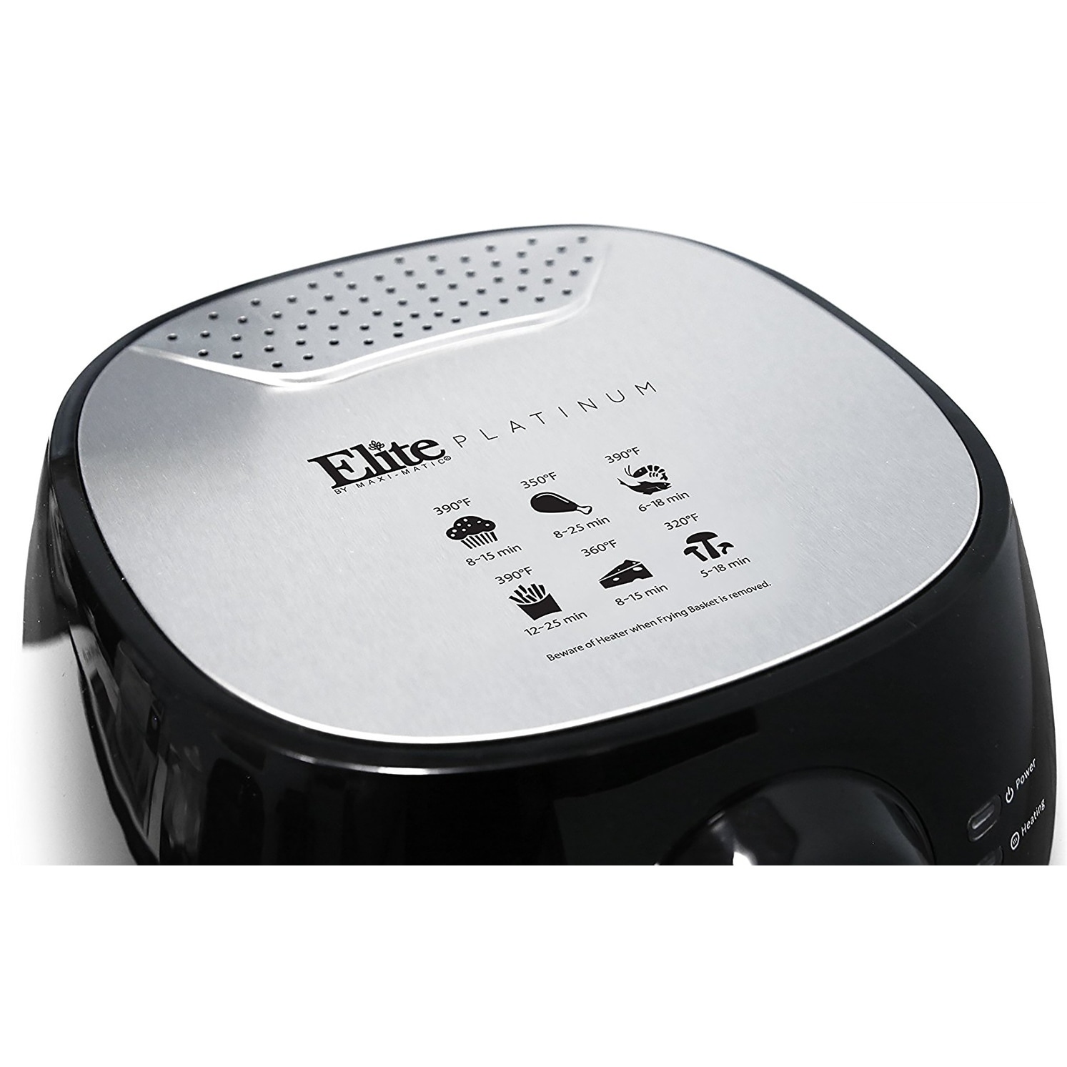 elite platinum 3.2 quart digital air fryer stainless steel basket