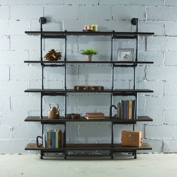 Shop OS Home and Office Industrial 5-Shelf Aged Reclaimed ...