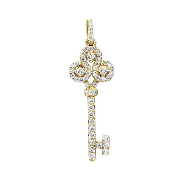 mens diamond key pendant