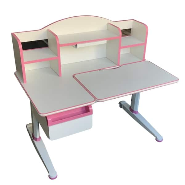 Shop Tgeg Kid S Study Desk Height Adjustable Tilted With Book