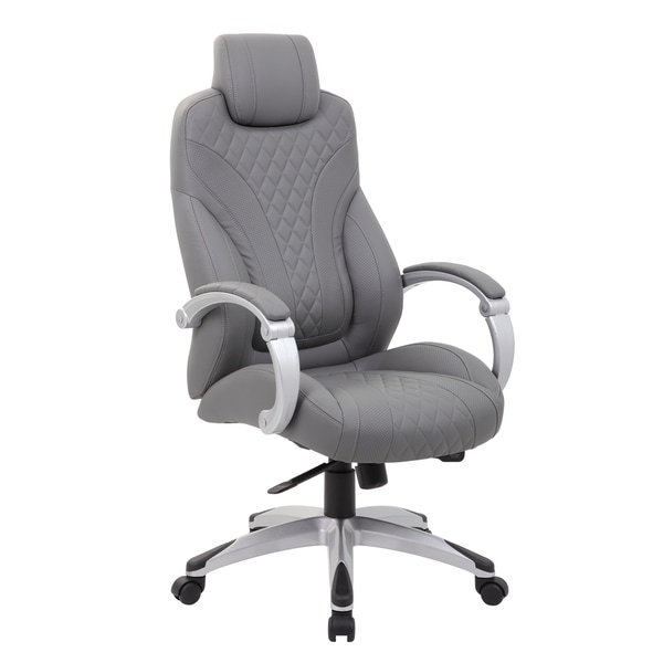 Shop Boss Office Products Grey Executive Hinged Arm Chair ...