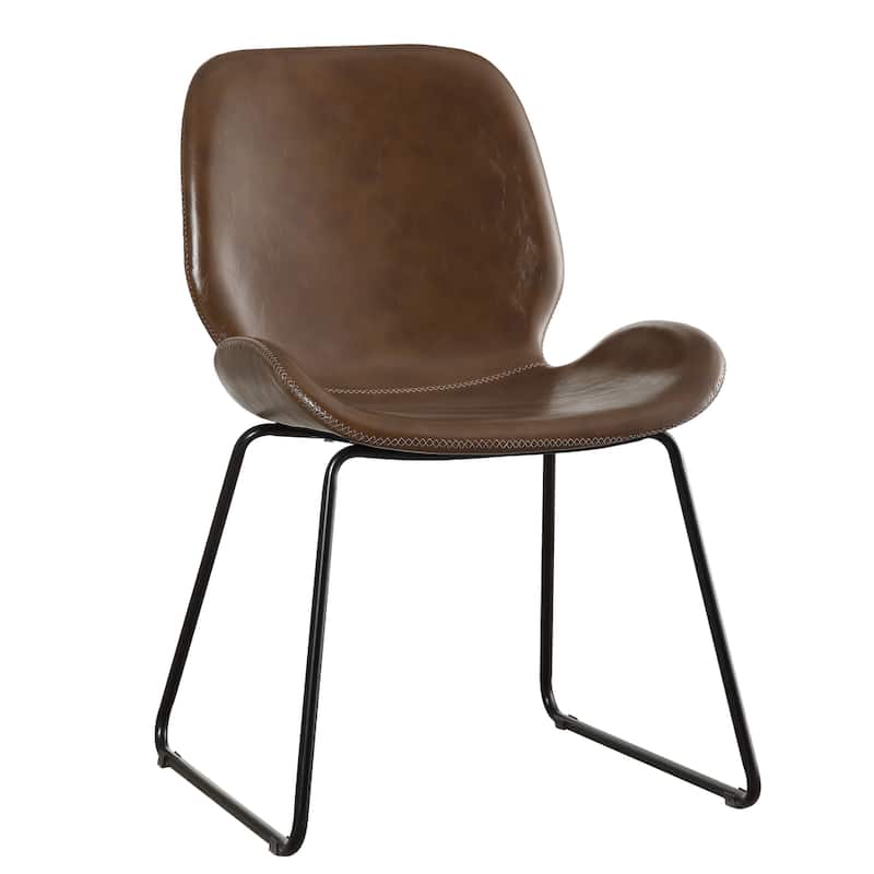 Gill Modern Faux Leather Curved Accent Chair by Furniture of America